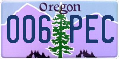 OR license plate 006PEC