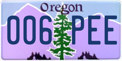 OR license plate 006PEE
