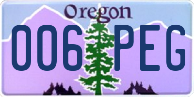 OR license plate 006PEG