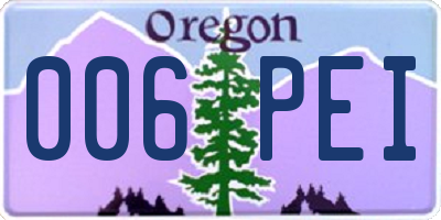 OR license plate 006PEI