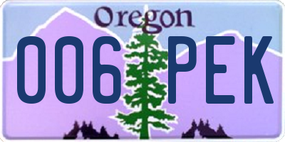 OR license plate 006PEK