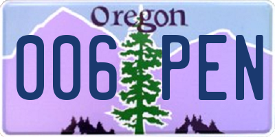 OR license plate 006PEN