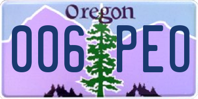 OR license plate 006PEO