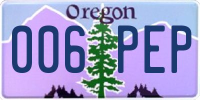 OR license plate 006PEP