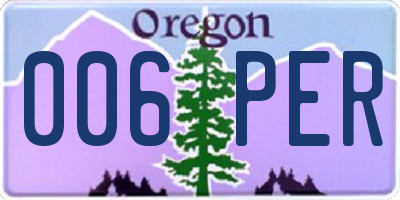OR license plate 006PER