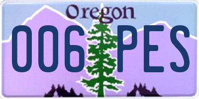 OR license plate 006PES