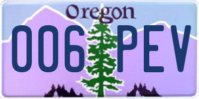 OR license plate 006PEV