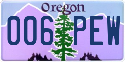 OR license plate 006PEW
