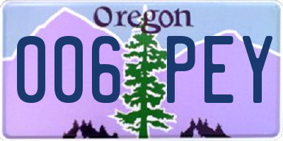 OR license plate 006PEY