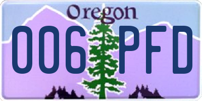 OR license plate 006PFD