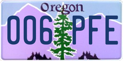 OR license plate 006PFE