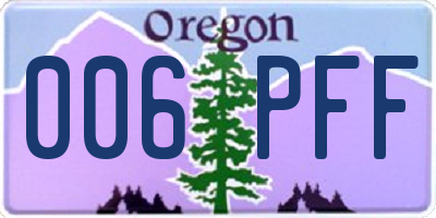 OR license plate 006PFF