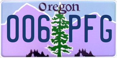 OR license plate 006PFG