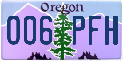 OR license plate 006PFH