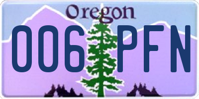 OR license plate 006PFN