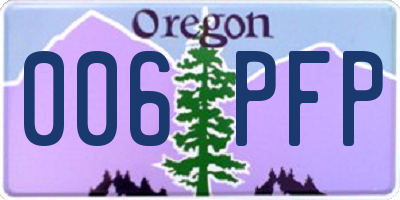 OR license plate 006PFP