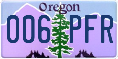 OR license plate 006PFR