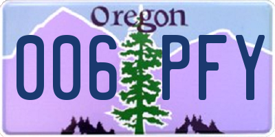 OR license plate 006PFY