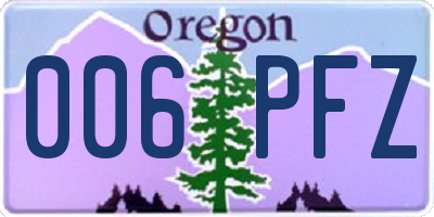 OR license plate 006PFZ