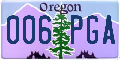 OR license plate 006PGA