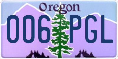 OR license plate 006PGL