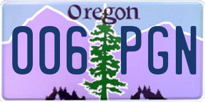 OR license plate 006PGN