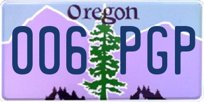 OR license plate 006PGP