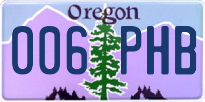 OR license plate 006PHB