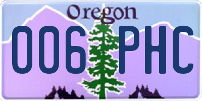 OR license plate 006PHC