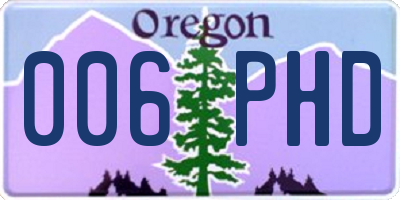 OR license plate 006PHD