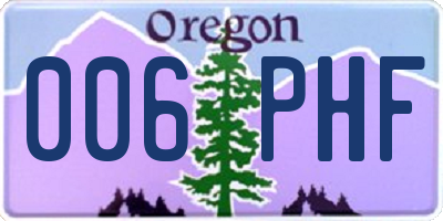 OR license plate 006PHF