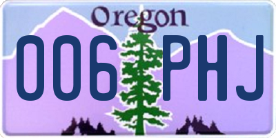 OR license plate 006PHJ