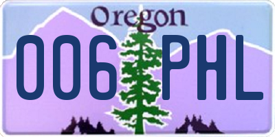 OR license plate 006PHL
