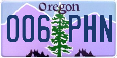 OR license plate 006PHN