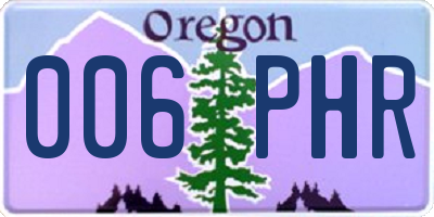 OR license plate 006PHR