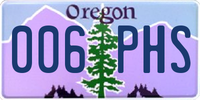 OR license plate 006PHS