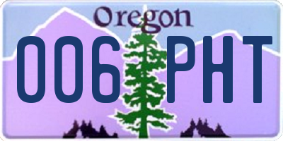 OR license plate 006PHT