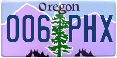 OR license plate 006PHX