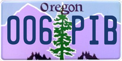 OR license plate 006PIB