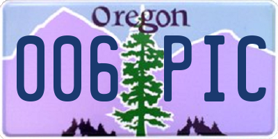OR license plate 006PIC