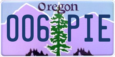 OR license plate 006PIE
