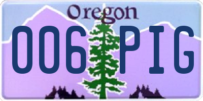 OR license plate 006PIG