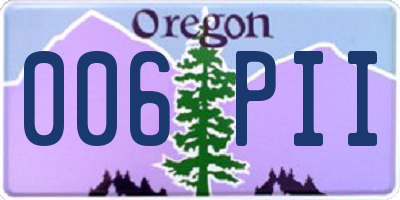OR license plate 006PII