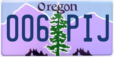 OR license plate 006PIJ