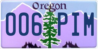 OR license plate 006PIM