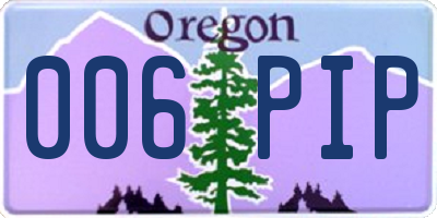 OR license plate 006PIP