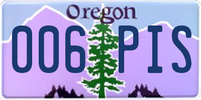 OR license plate 006PIS