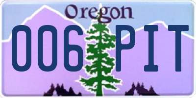 OR license plate 006PIT