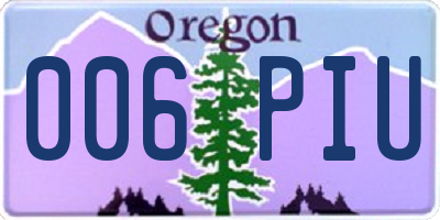 OR license plate 006PIU
