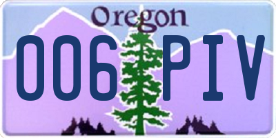 OR license plate 006PIV